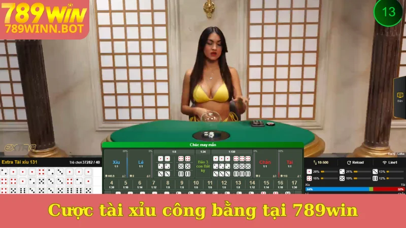 Cược tài xỉu công bằng tại 789win