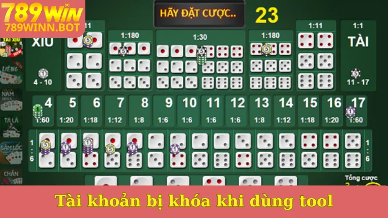 Tài khoản bị khóa khi dùng tool