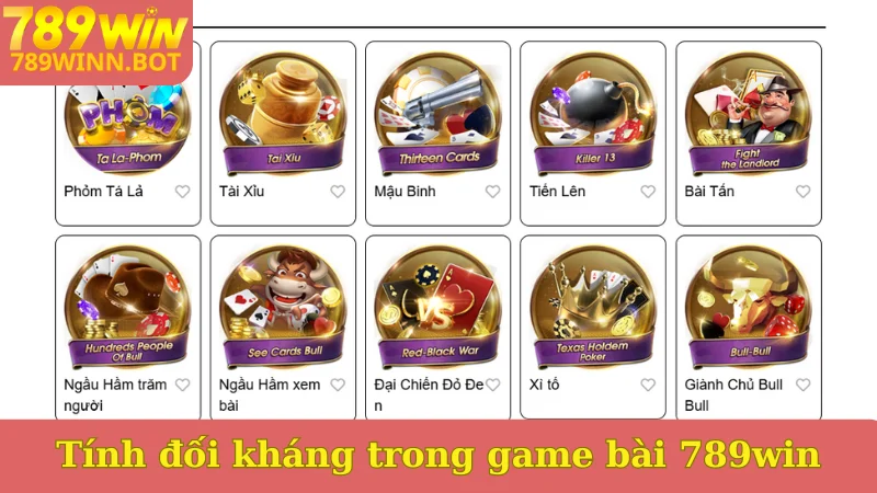 Tính đối kháng trong game bài 789win